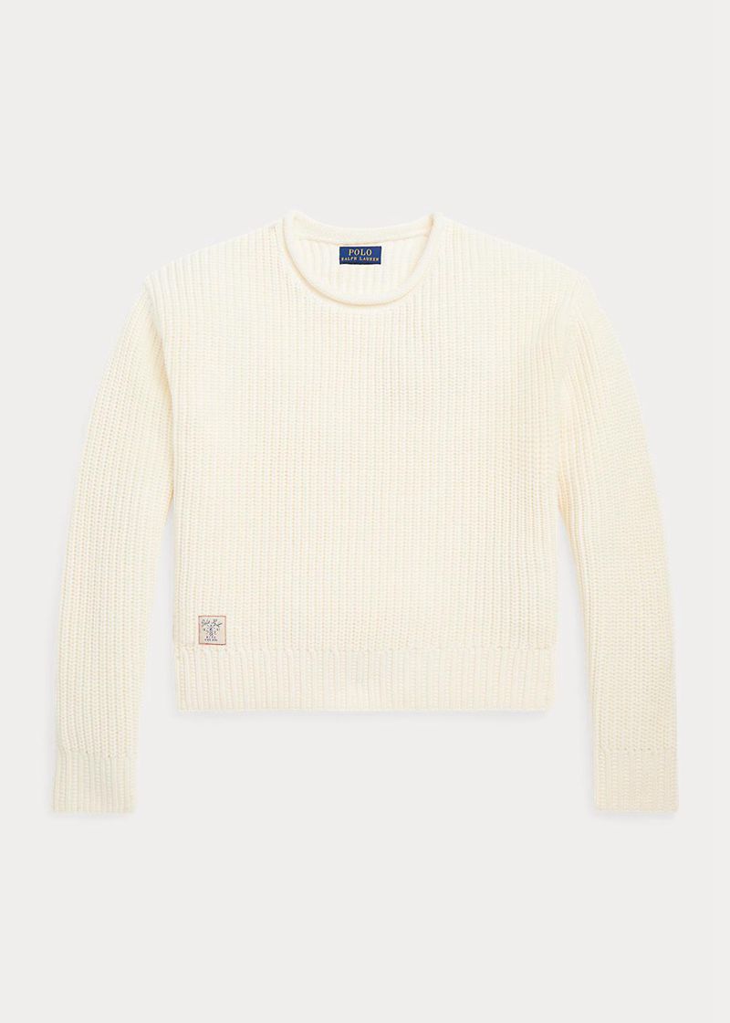 ラルフ ローレン セーター ガール 白 7-14 年 コットン Roll-neck ジャンパー NAWRG6879